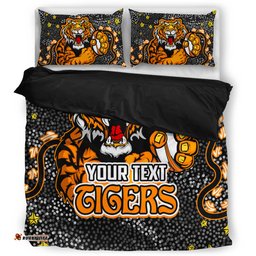 Wests Tigers Custom Bedding Set - Team With Dot And Star Patterns For Tough Fan Bedding Set