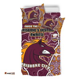 Amazing Aussie Brisbane Broncos Grand Final Custom Custom Brisbane Broncos With Contemporary Style Of Aboriginal Painting  Bedding Set