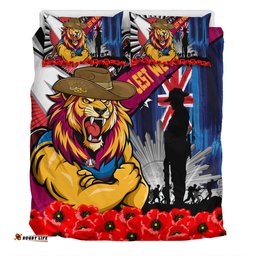 Amazing Aussie Brisbane Lions Anzac Day Honor United In Spirit Bedding Set