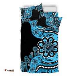 Australia Bedding Set Aboriginal Indigenous Dot Painting Blue