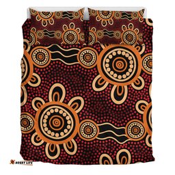 Australia Dot Painting Inspired Aboriginal Bedding Set - Aboriginal Dot Pattern Painting Art Bedding Set