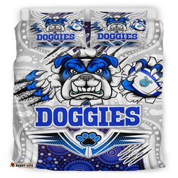Canterbury-Bankstown Bulldogs Custom Bedding Set - Indigenous Super Doggies Scratch Style