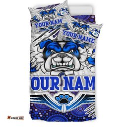 Canterbury-Bankstown Bulldogs Custom Bedding Set - Indigenous Super Doggies Scratch Style