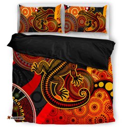Amazing Aussie Australia Aboriginal Dot Painting Art Style Goanna Bedding Set