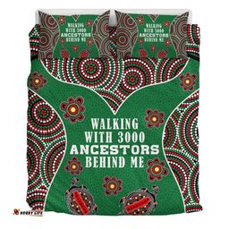 Australia Aboriginal Bedding Set - Walking with 3000 Ancestors Behind Me Green Patterns Bedding Set