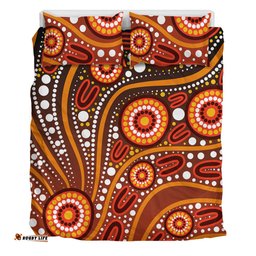 Amazing Aussie Australia Artistic Illustration Of Aboriginal Dot Painting Bedding Set