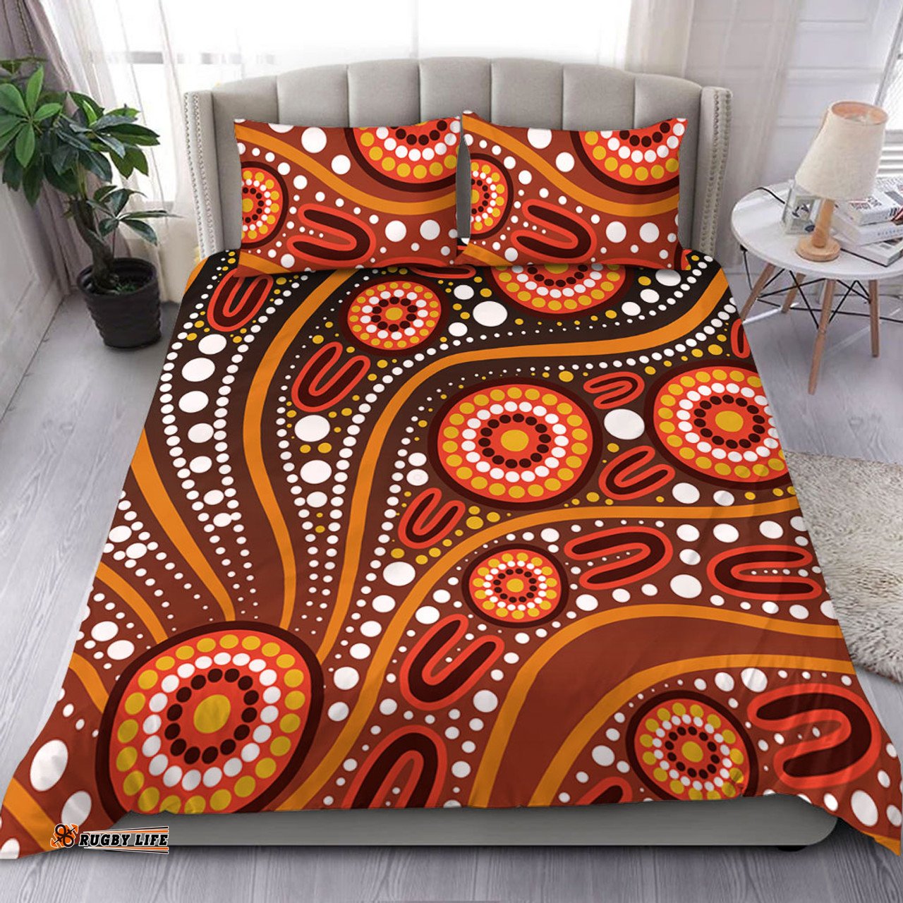 Amazing Aussie Australia Artistic Illustration Of Aboriginal Dot Painting Bedding Set