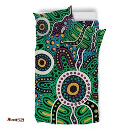 Australia Aboriginal Bedding Set - A Dot Painting In The Style Of Indigenous Australian Art Bedding Set