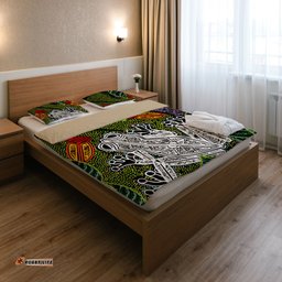 Australia Aboriginal Inspired Custom Bedding Set - Indigenous Watercolor Dot Art Frog