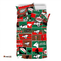 South Sydney Rabbitohs Bedding Set - Team Of Us Die Hard Fan Supporters Comic Style