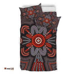 Australia Dot Painting Inspired Aboriginal Bedding Set - Aboriginal Dot Indigenous Art Inspired Bedding Set