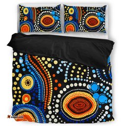 Australia Aboriginal Bedding Set - Aboriginal Dreamtime Art Pattern Bedding Set