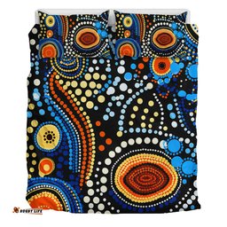 Australia Aboriginal Bedding Set - Aboriginal Dreamtime Art Pattern Bedding Set