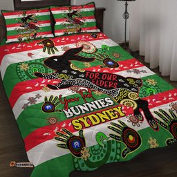 South Sydney Rabbitohs Custom Bedding Set - For Our Elders Aboriginal Inspired Bedding Set