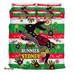 South Sydney Rabbitohs Custom Bedding Set - For Our Elders Aboriginal Inspired Bedding Set