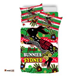 South Sydney Rabbitohs Custom Bedding Set - For Our Elders Aboriginal Inspired Bedding Set