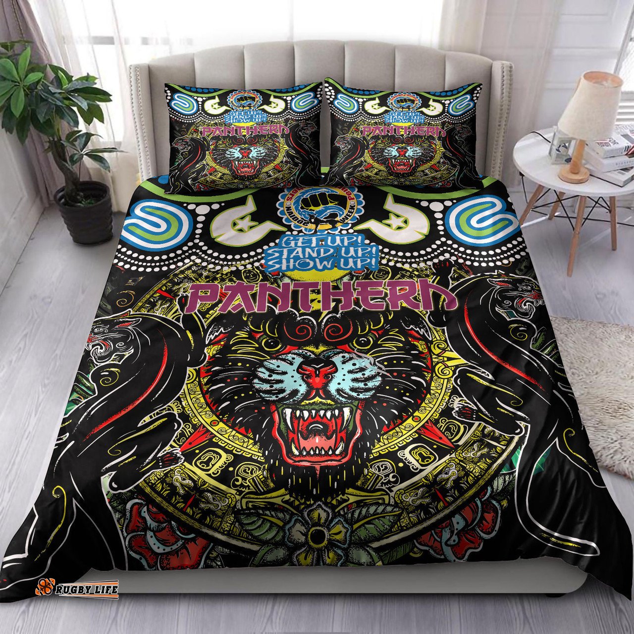 Penrith Panthers Naidoc Custom Bedding Set - Indigenous Penrith Panthers Naidoc Week Celebrations Vintage Style