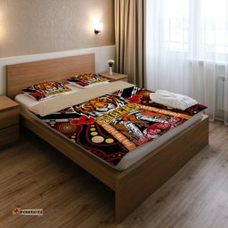 Australia Tigers Anzac Day Watercolour Bedding Set - Custom Remembrance Tigers With Poppy Flower