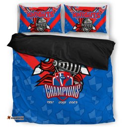 Newcastle Knights Bedding Set Talent Win Games But Teamwork And Intelligence Win Championships With Aboriginal Style