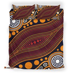 Australia Aboriginal Inspired Bedding Set - Indigenous Art Aboriginal Inspired Dot Painting Style 3