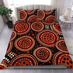 Amazing Aussie Australia Background Featuring Indigenous Dot Art Bedding Set