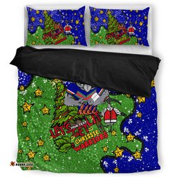 New Zealand Warriors Christmas Custom Bedding Set - Let's Get Lit Chrisse Pressie Bedding Set