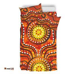 Australia Aboriginal Bedding Set - Dot Art In Aboriginal Style Bedding Set