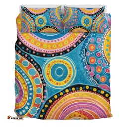 Australia Aboriginal Bedding Set - Dots Art And Colorful Pattern Bedding Set