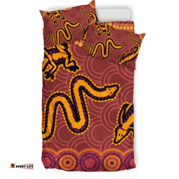 Australia Aboriginal Inspired Bedding Set - Indigenous Animal Aboriginal Inspired Dot Painting Style
