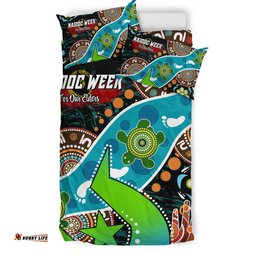Australia Naidoc Week Bedding Set - Torres Strait Island Naidoc Week Aboriginal Inspired Land Bedding Set