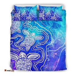 Amazing Aussie Australia Aboriginal Inspired Sea Turtle With Indigenous Patterns (Blue) Bedding Set