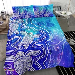 Amazing Aussie Australia Aboriginal Inspired Sea Turtle With Indigenous Patterns (Blue) Bedding Set
