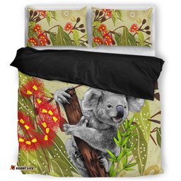 Amazing Aussie Australia Aboriginal Art Painting With Koala And Gumtree Bedding Set