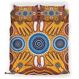 Amazing Aussie Australia Aboriginal Inspired Indigenous Dot Painting Art Orange Bedding Set