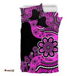 Australia Bedding Set Aboriginal Indigenous Dot Painting Pink