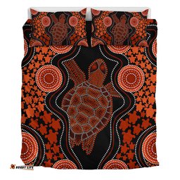 Amazing Aussie Australia Aboriginal Art Turtles Inspired Orange Bedding Set