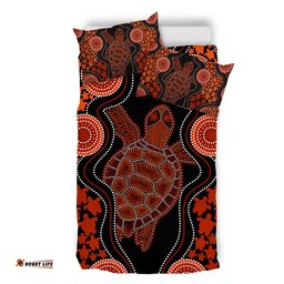 Amazing Aussie Australia Aboriginal Art Turtles Inspired Orange Bedding Set