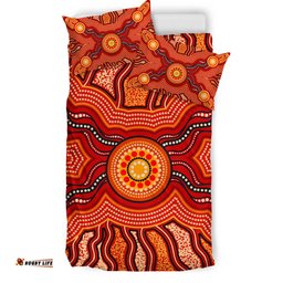 Australia Aboriginal Inspired Bedding Set - Indigenous Connection Aboiginal Inspired Dot Painting Style