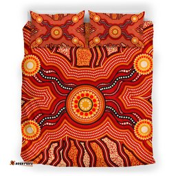Australia Aboriginal Inspired Bedding Set - Indigenous Connection Aboiginal Inspired Dot Painting Style