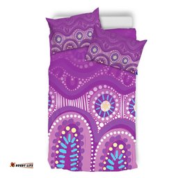 Australia Aboriginal Bedding Set - Purple Aboriginal Dot Bedding Set