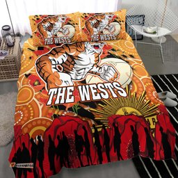 Wests Tigers Anzac Bedding Set - Anzac Aboriginal Inspired with Poppy Flower Bedding Set