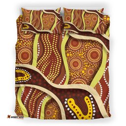 Australia Aboriginal Inspired Bedding Set - Indigenous Art Aboriginal Inspired Dot Painting Style 5