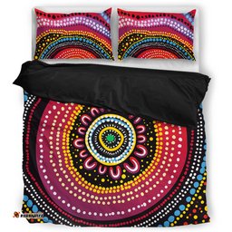 Australia Aboriginal Bedding Set - Aboriginal Showcasing Dot Art Design Bedding Set