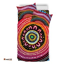 Australia Aboriginal Bedding Set - Aboriginal Showcasing Dot Art Design Bedding Set