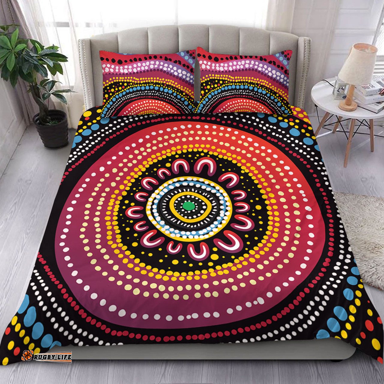Australia Aboriginal Bedding Set - Aboriginal Showcasing Dot Art Design Bedding Set