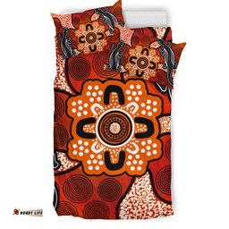 Australia Aboriginal Inspired Bedding Set - Lizard Art Aboriginal Inspired Dot Painting Style