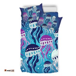 Australia Aboriginal Bedding Set - Aboriginal Art Painting With Jellyfish Bedding Set