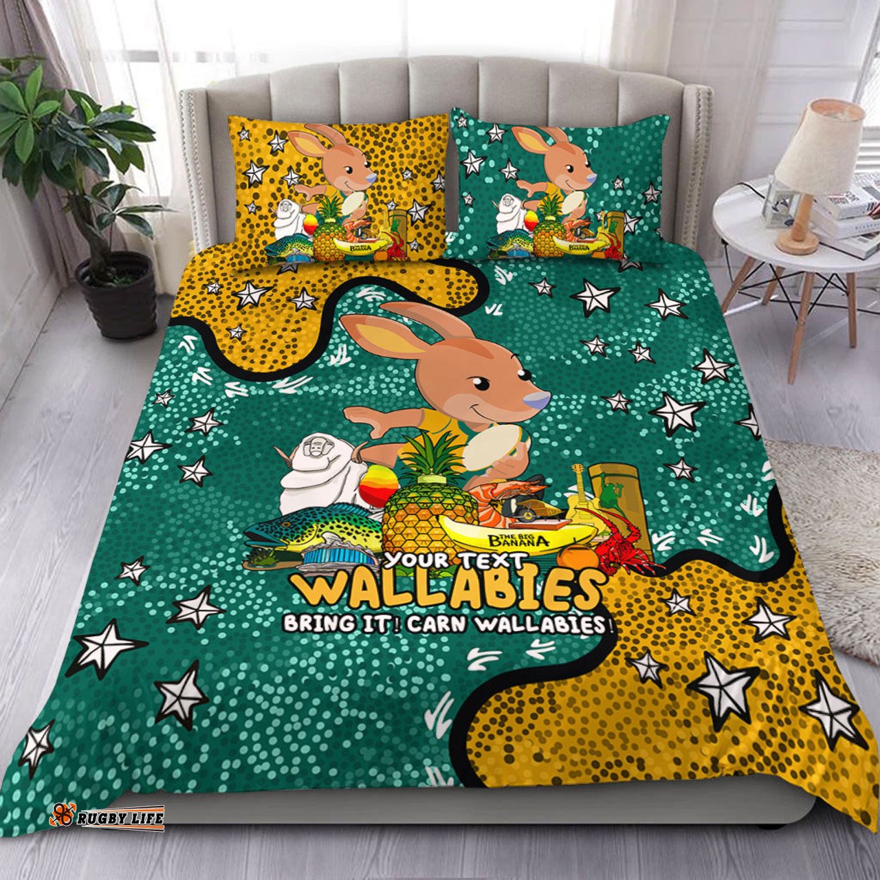 Australia Wallabies Custom Bedding Set - Australian Big Things Bedding Set