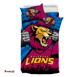 Amazing Aussie Brisbane Lions Breaking Through Fan Design Bedding Set