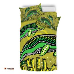 Australia Aboriginal Bedding Set - Mother And Baby Dugong Aboriginal Art Bedding Set